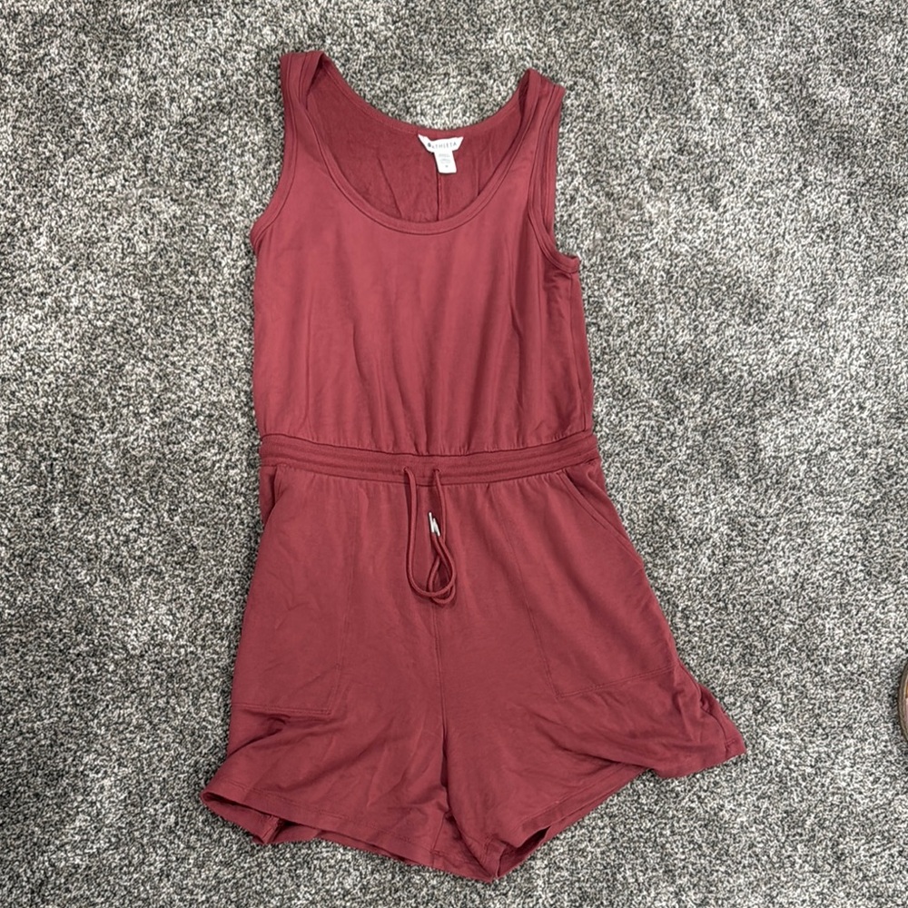Athletes (M) - Women’s Sleeveless Medium Burgundy Romper